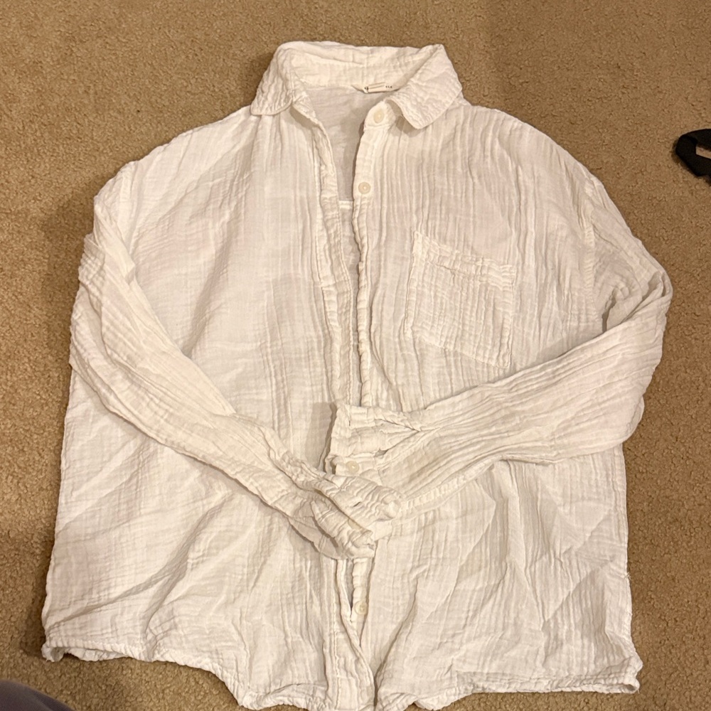 Aeropostale Women's White Button Down Shirt